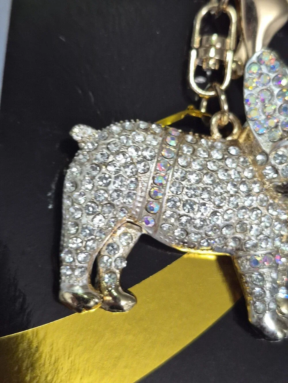 Crystal French Bulldog Keychain
